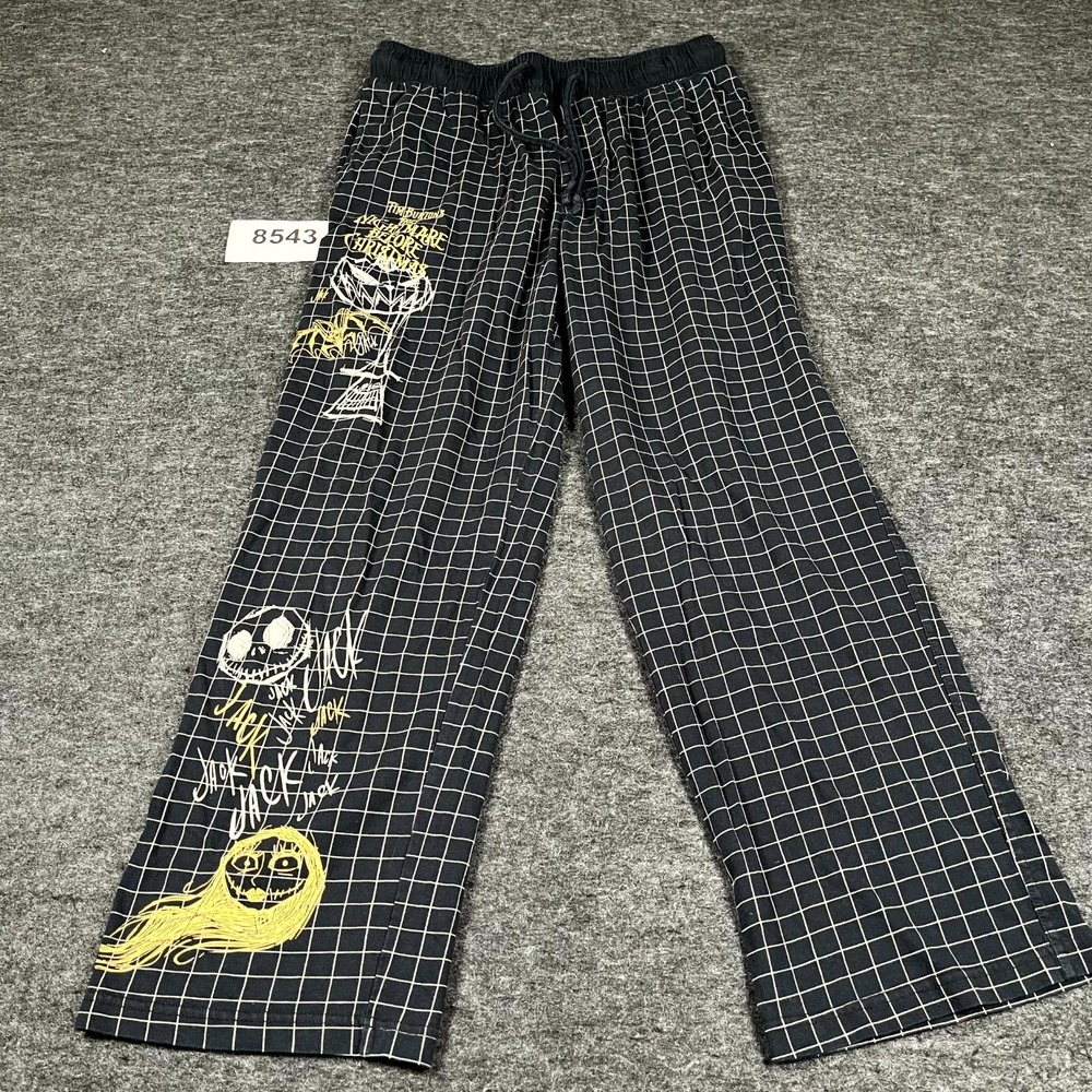 Disney Pajama Pants Mens M Black Cotton Lounge The Nightmare Before Christmas